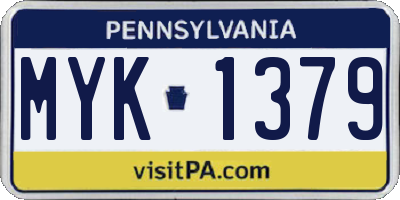PA license plate MYK1379