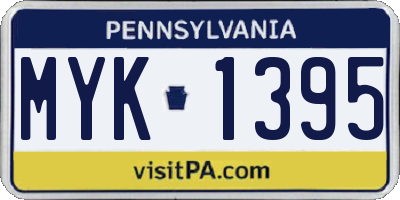 PA license plate MYK1395