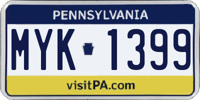 PA license plate MYK1399