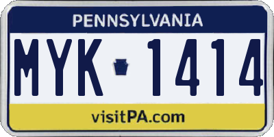 PA license plate MYK1414