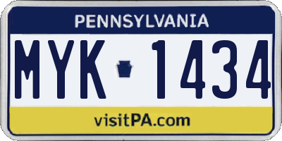 PA license plate MYK1434