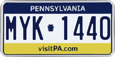PA license plate MYK1440