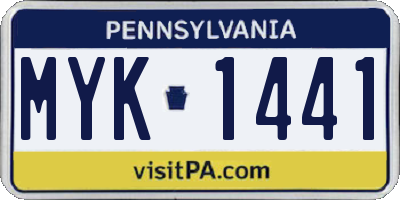 PA license plate MYK1441