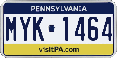 PA license plate MYK1464