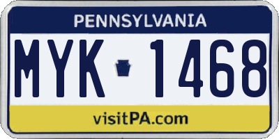 PA license plate MYK1468