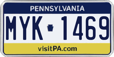 PA license plate MYK1469