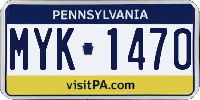 PA license plate MYK1470