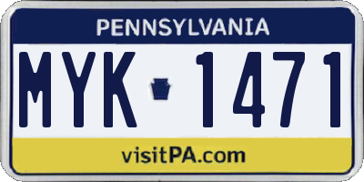 PA license plate MYK1471