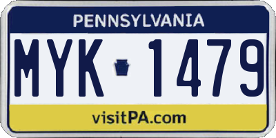 PA license plate MYK1479
