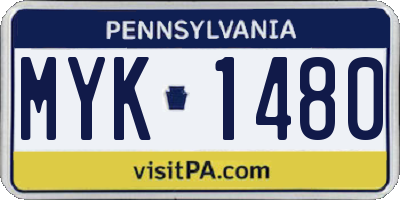 PA license plate MYK1480