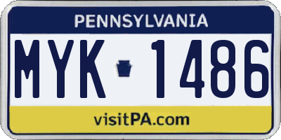 PA license plate MYK1486