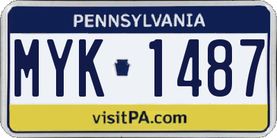PA license plate MYK1487