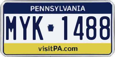 PA license plate MYK1488