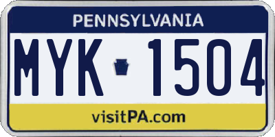 PA license plate MYK1504