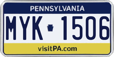 PA license plate MYK1506