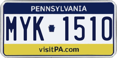 PA license plate MYK1510