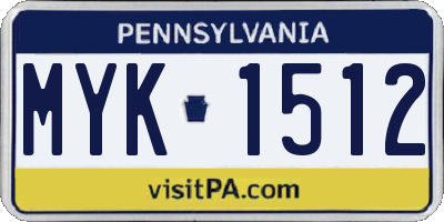 PA license plate MYK1512