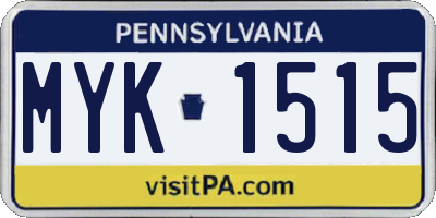 PA license plate MYK1515