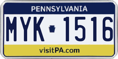 PA license plate MYK1516