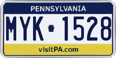 PA license plate MYK1528