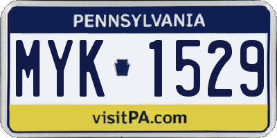 PA license plate MYK1529