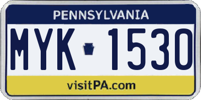 PA license plate MYK1530