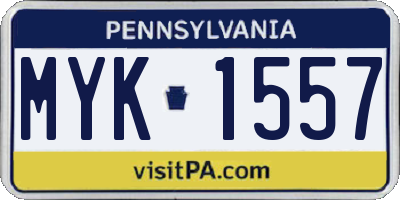 PA license plate MYK1557
