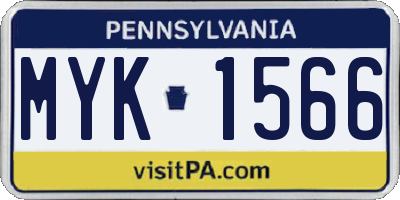 PA license plate MYK1566