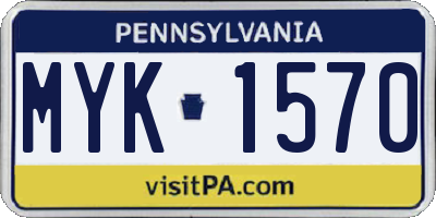 PA license plate MYK1570