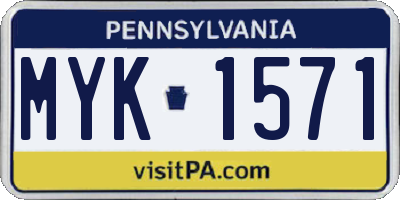 PA license plate MYK1571