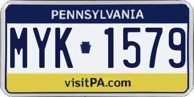 PA license plate MYK1579