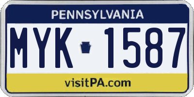 PA license plate MYK1587