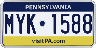 PA license plate MYK1588