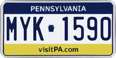 PA license plate MYK1590