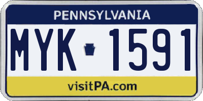 PA license plate MYK1591