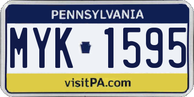 PA license plate MYK1595