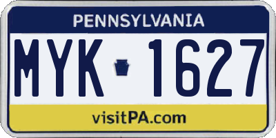 PA license plate MYK1627