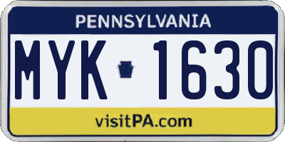 PA license plate MYK1630