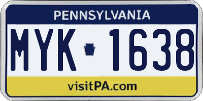 PA license plate MYK1638