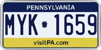 PA license plate MYK1659