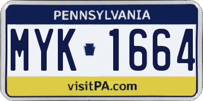 PA license plate MYK1664