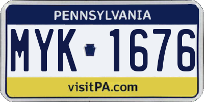 PA license plate MYK1676
