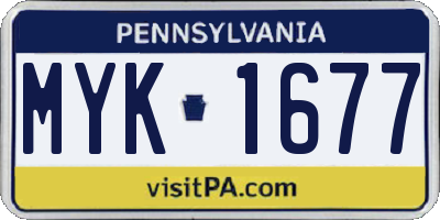 PA license plate MYK1677