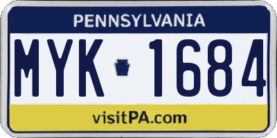PA license plate MYK1684