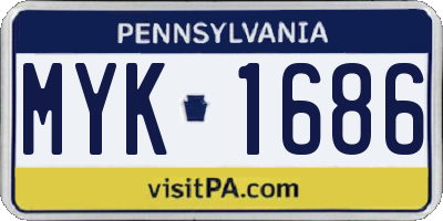 PA license plate MYK1686