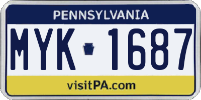 PA license plate MYK1687