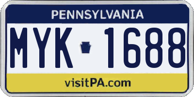 PA license plate MYK1688
