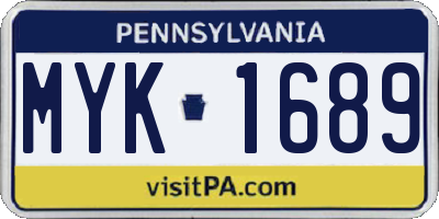 PA license plate MYK1689