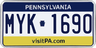 PA license plate MYK1690