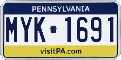 PA license plate MYK1691